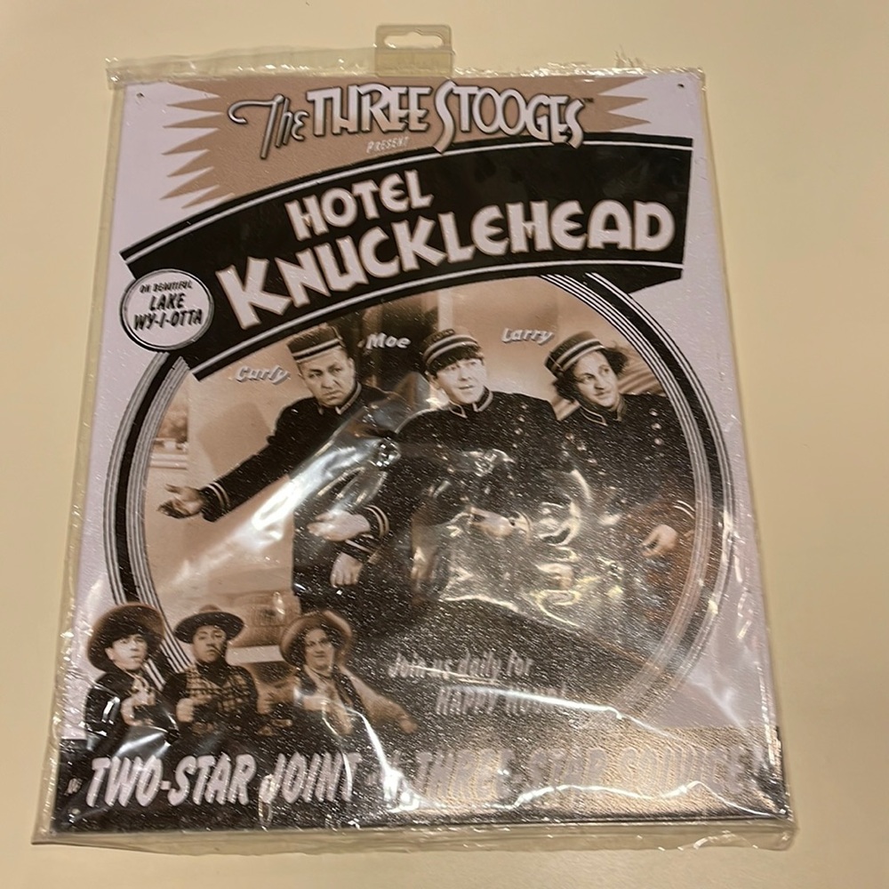 New There Stooges Hotel Knucklehead sign